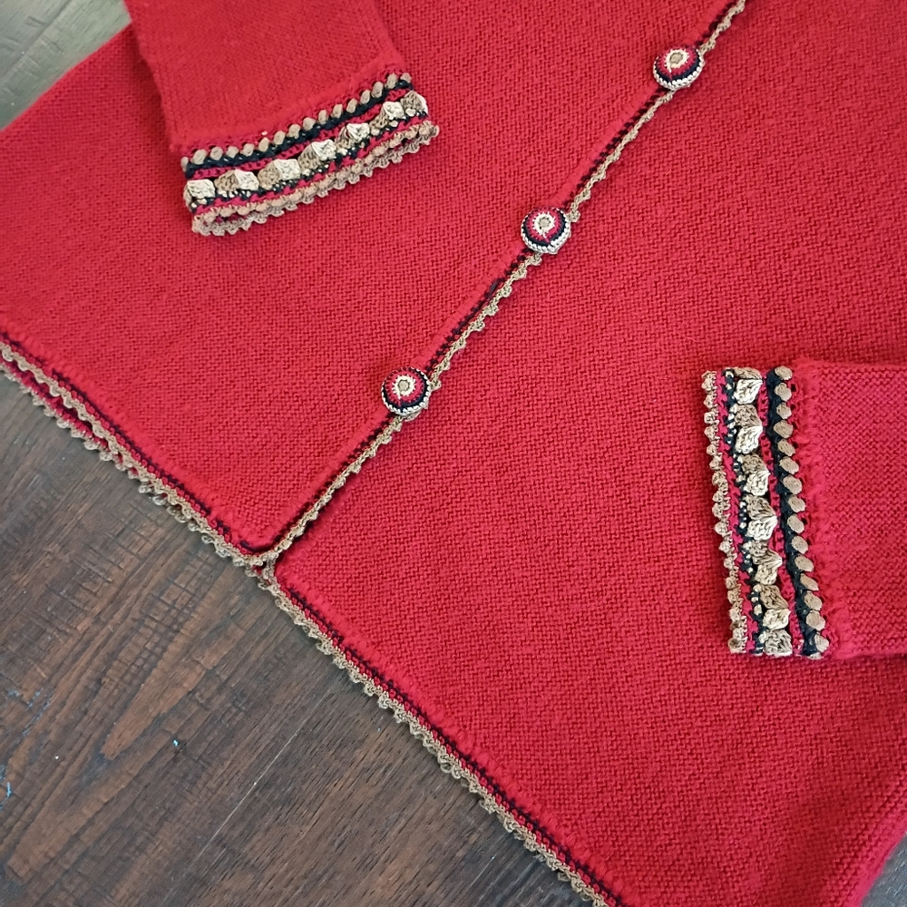 Peruvian Alpaca Handmade Sweater Fair Isles Crochet Details